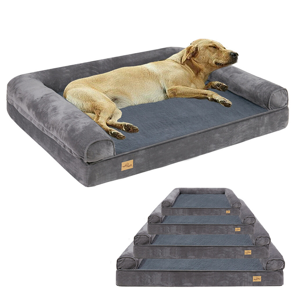 Orthopedic Dog Bed with Bolster Comfort Mattress V767-P-XD178-L