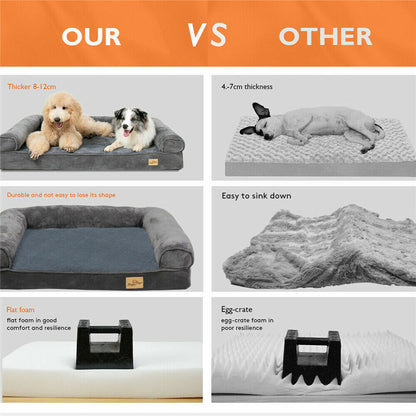 Orthopedic Dog Bed with Bolster Comfort Mattress V767-P-XD178-L