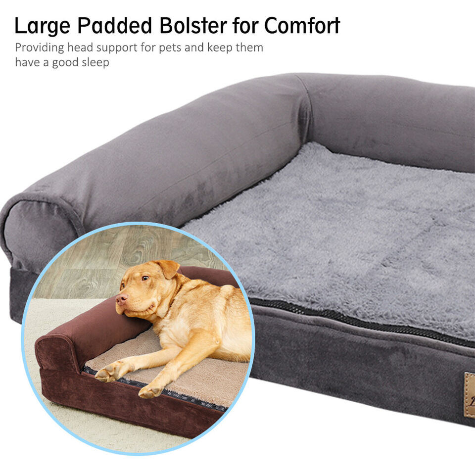 Orthopedic Dog Bed with Bolster Comfort Mattress V767-P-XD178-L