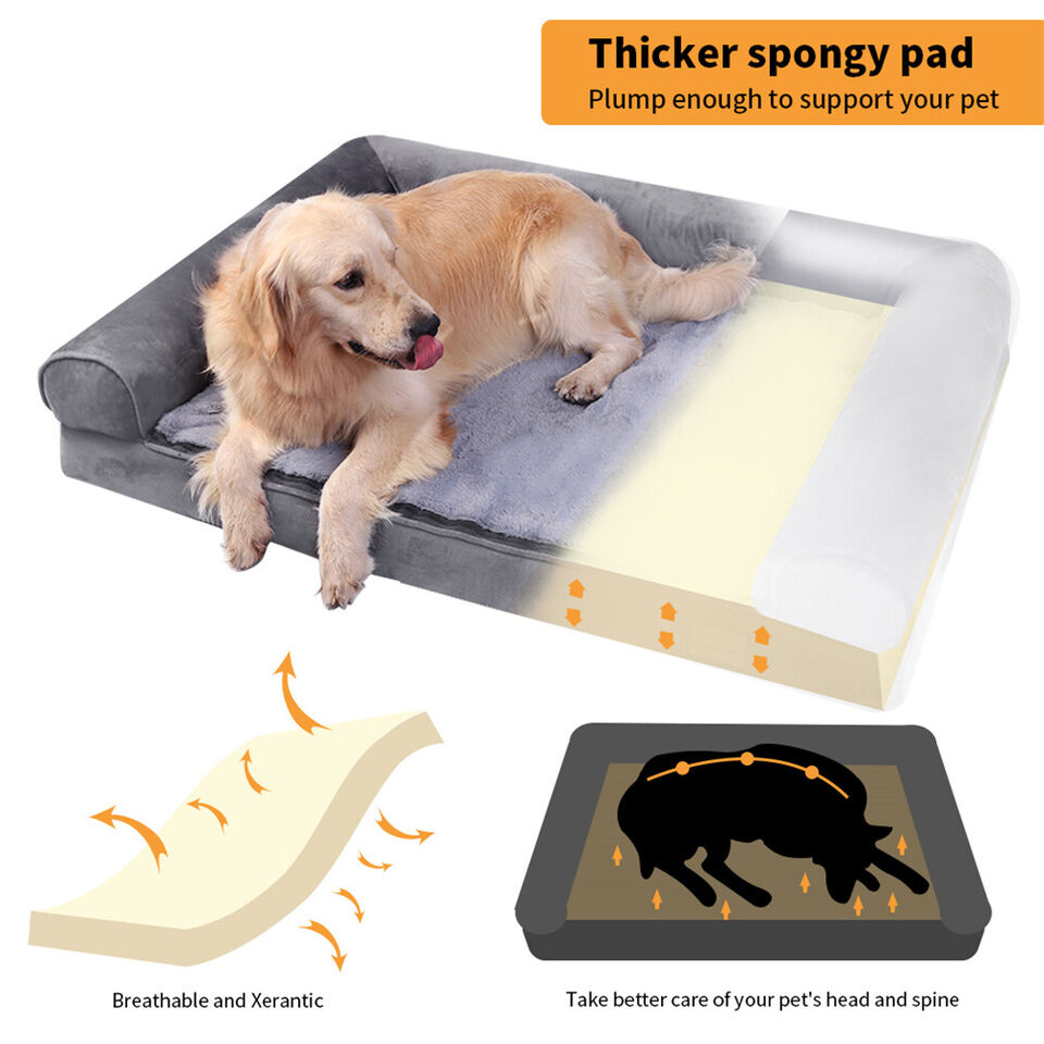 Orthopedic Dog Bed with Bolster Comfort Mattress V767-P-XD178-L