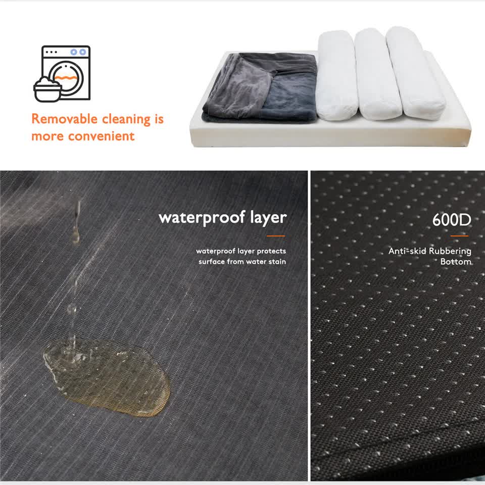 Medium Orthopedic Dog Bed with Bolster Comfort Mattress V767-P-XD178-M
