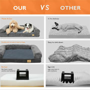 Medium Orthopedic Dog Bed with Bolster Comfort Mattress V767-P-XD178-M