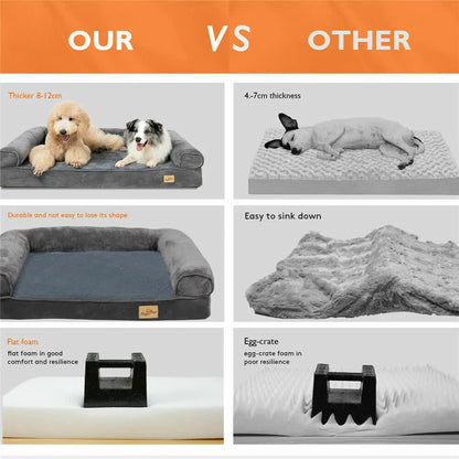 Medium Orthopedic Dog Bed with Bolster Comfort Mattress V767-P-XD178-M