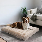 Plush Pet Bed with Non Slip Base and Removable Cover V767-P-XD1836-L-BG