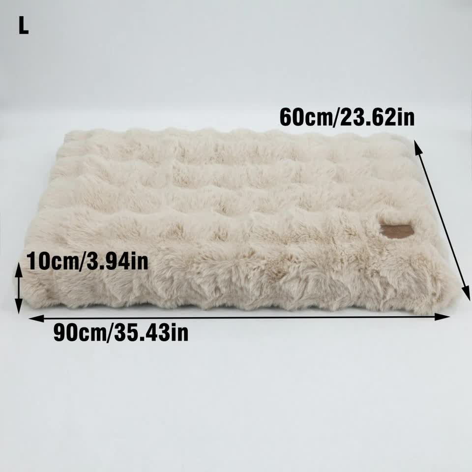 Plush Pet Bed with Non Slip Base and Removable Cover V767-P-XD1836-L-BG