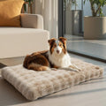 Plush Dog Crate Bed with Non Slip Base and Removable Cover V767-P-XD1836-M-BG