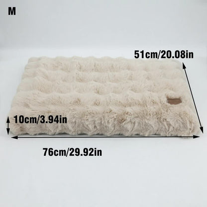 Plush Dog Crate Bed with Non Slip Base and Removable Cover V767-P-XD1836-M-BG