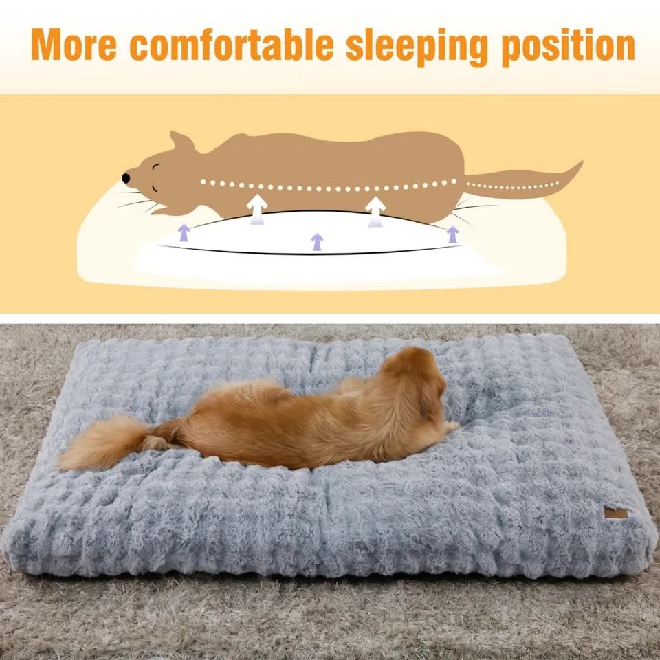 Comfortable Pet Bed with Removable Cover and Anti Skid Base(Medium) V767-P-XD1836-M-GY
