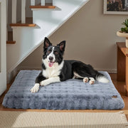 Plush Pet Bed with Non Slip Base and Removable Cover V767-P-XD1836-XL-GY