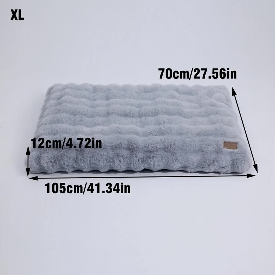Plush Pet Bed with Non Slip Base and Removable Cover V767-P-XD1836-XL-GY