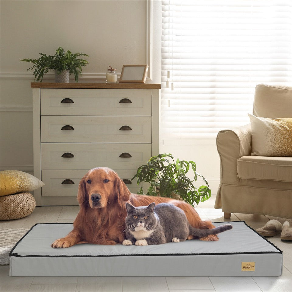 Soft Washable Dog Bed with Anti-Slip Crate Mat V767-P-XD328-L