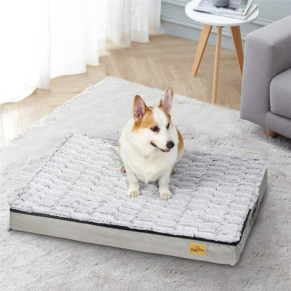 Soft Washable Dog Bed with Anti-Slip Crate Mat V767-P-XD328-L