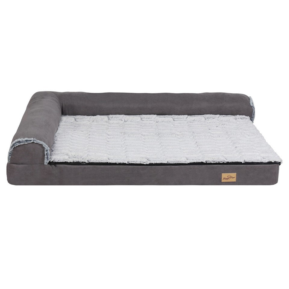 L-Shaped Dog Bed with Bolstered Cushion & Neck Care(2XL) V767-P-XD388-2XL
