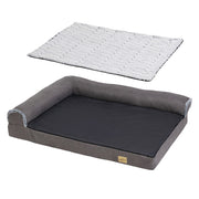 L-Shaped Dog Bed with Bolstered Cushion & Neck Care(2XL) V767-P-XD388-2XL