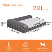 L-Shaped Dog Bed with Bolstered Cushion & Neck Care(2XL) V767-P-XD388-2XL