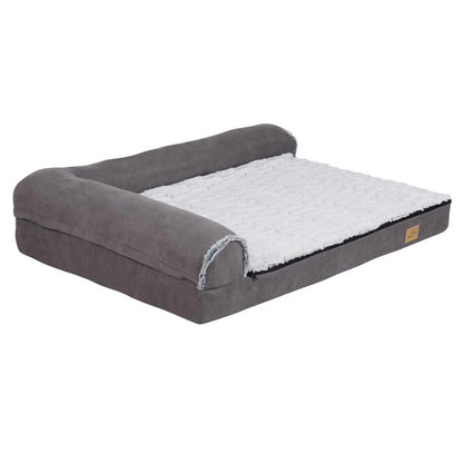 L-Shaped Dog Bed with Bolstered Cushion & Neck Care Size Large V767-P-XD388-L