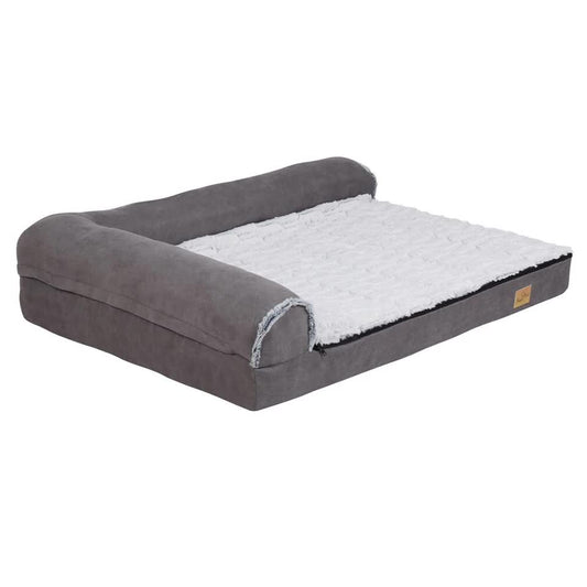 L-Shaped Dog Bed with Bolstered Cushion & Neck Care Size Large V767-P-XD388-L