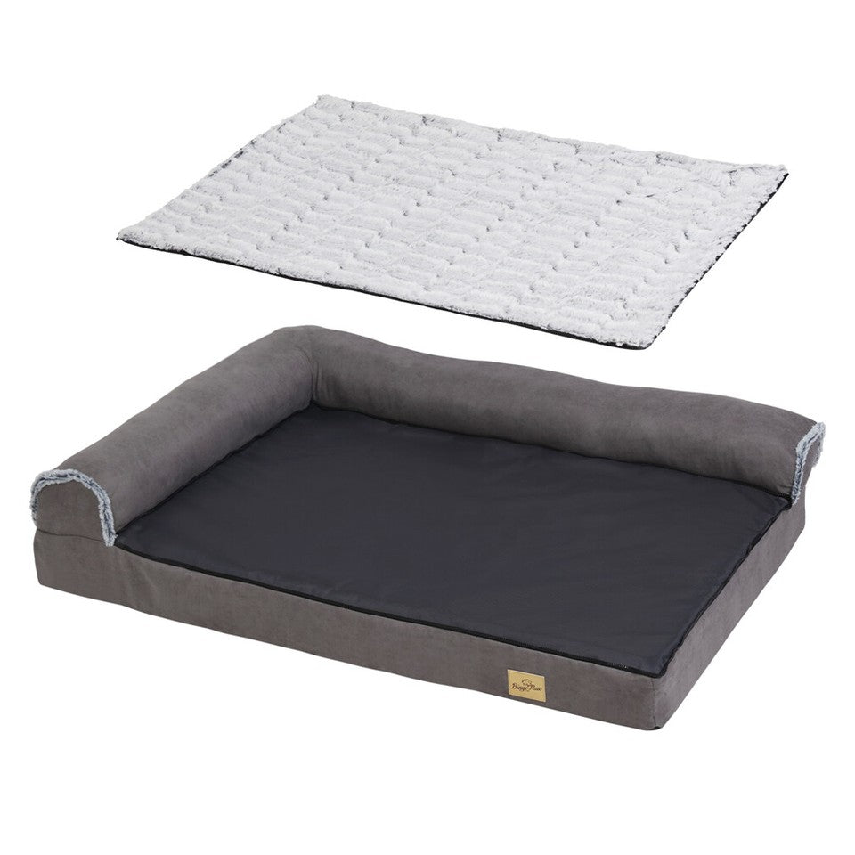 Jumbo Orthopedic Dog Bed Sofa Lounge - Raised High Bolster Pet Bed with Washable Cover Size XL V767-P-XD388-XL