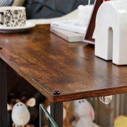 Anti-Bite Glass Indoor Dog Cage - Modern Furniture Style Dog Kennel End Table with Lockable Wheels and Double V767-P-XGB-12M