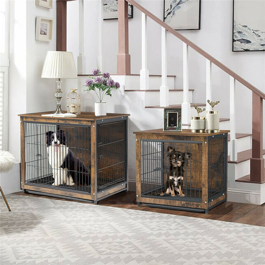 Wooden Pet Crate & Dog Cage End Table V767-P-XL111M-G2