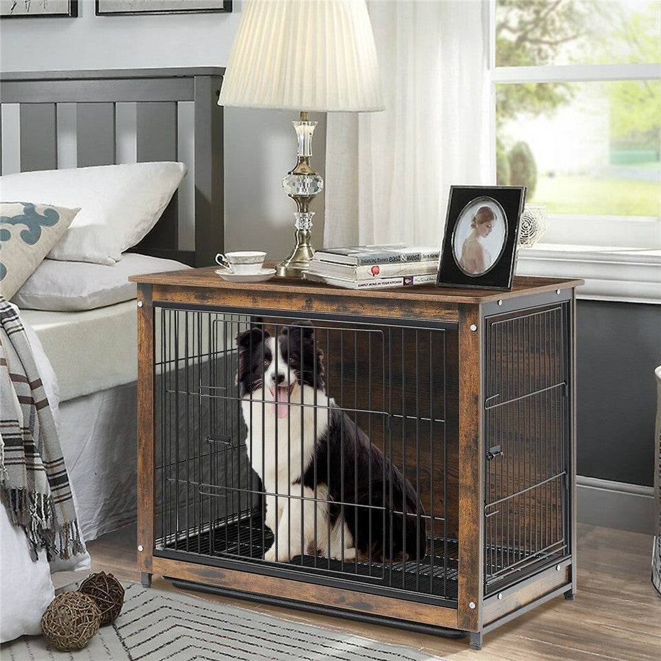 Wooden Pet Crate & Dog Cage End Table V767-P-XL111M-G2
