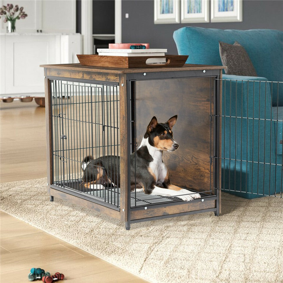 Wooden Pet Crate & Dog Cage End Table V767-P-XL111M-G2