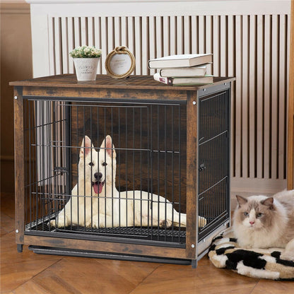 Wooden Pet Crate & Dog Cage End Table V767-P-XL111M-G2