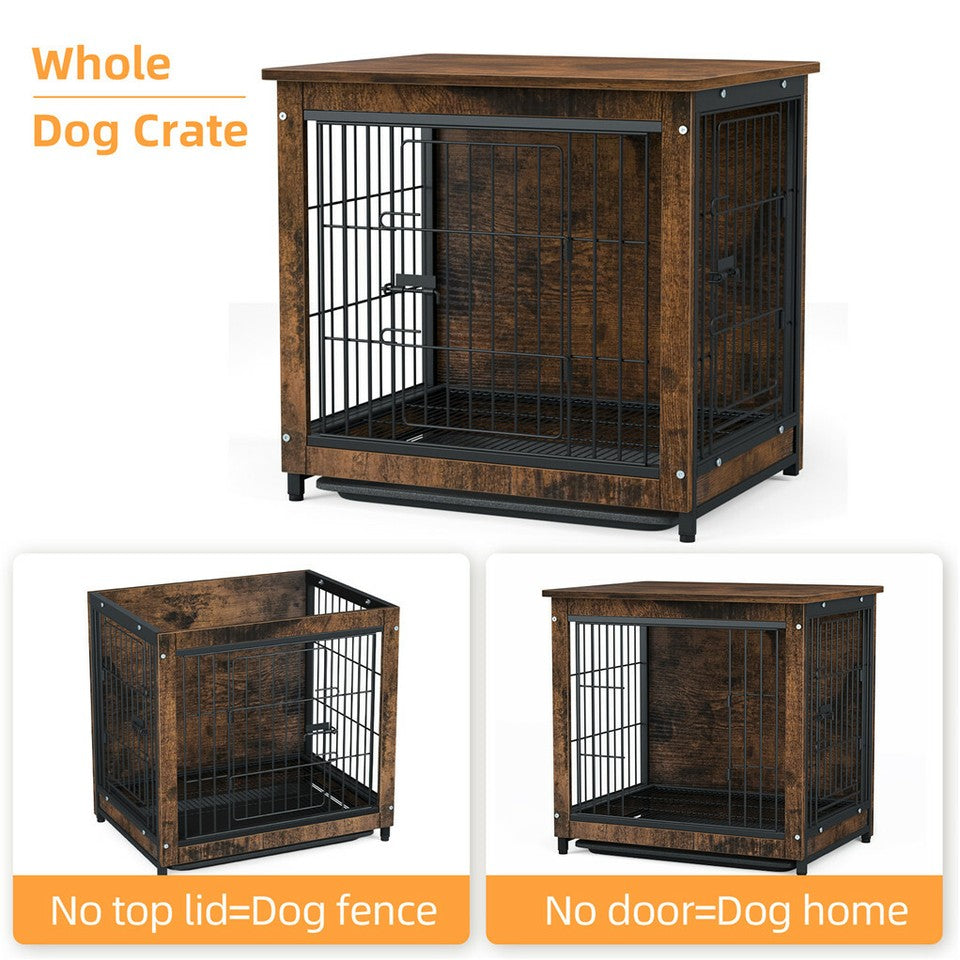 Wooden Pet Crate & Dog Cage End Table V767-P-XL111M-G2