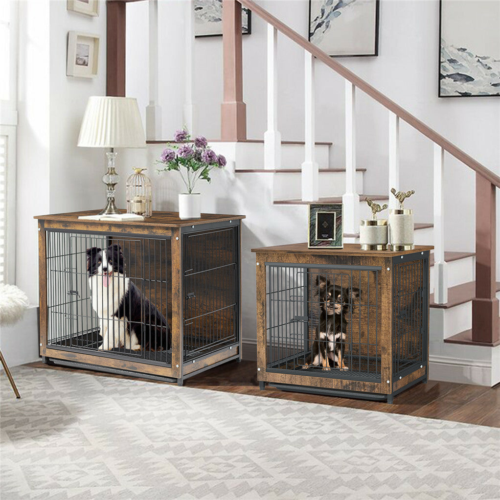 Wooden Pet Crate & Dog Cage End Table V767-P-XL111S-G2