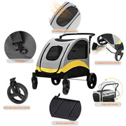 Large Dog Stroller Foldable Pet Pushchair with Doors