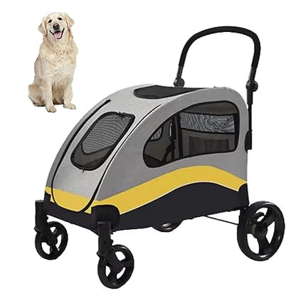 Large Dog Stroller Foldable Pet Pushchair with Doors V767-P-XL121-M-G1