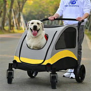 Extra Large Dog Stroller Foldable Pet Pushchair with Doors