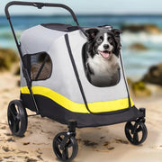 Extra Large Dog Stroller Foldable Pet Pushchair with Doors