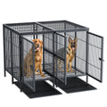 Giant Dog Cage Indoor Outdoor Super-Hard Metal Kennel Pet Playpen W Tray&Divider V767-P-XL139-A-G11