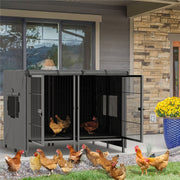 Giant Dog Cage Indoor Outdoor Super-Hard Metal Kennel Pet Playpen W Tray&Divider V767-P-XL139-A-G11