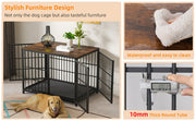 Black Large Sturdy Wooden Dog Crate with Tray V767-P-XL171-L-BK-V2