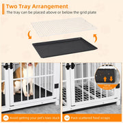 Indestructible Wooden Dog Crate Furniture With Divider For 2 Dogs Cage End Table V767-P-XL171-L-WT-V2