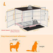 Indestructible Wooden Dog Crate Furniture With Divider For 2 Dogs Cage End Table V767-P-XL171-L-WT-V2