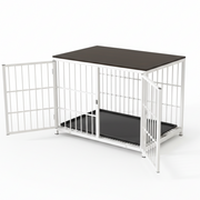 P&P White Walnut XL Dog Crate with Furniture Style Top, 3 Doors and Easy Clean Tray Included V767-P-XL171-XL-WT-A-G1