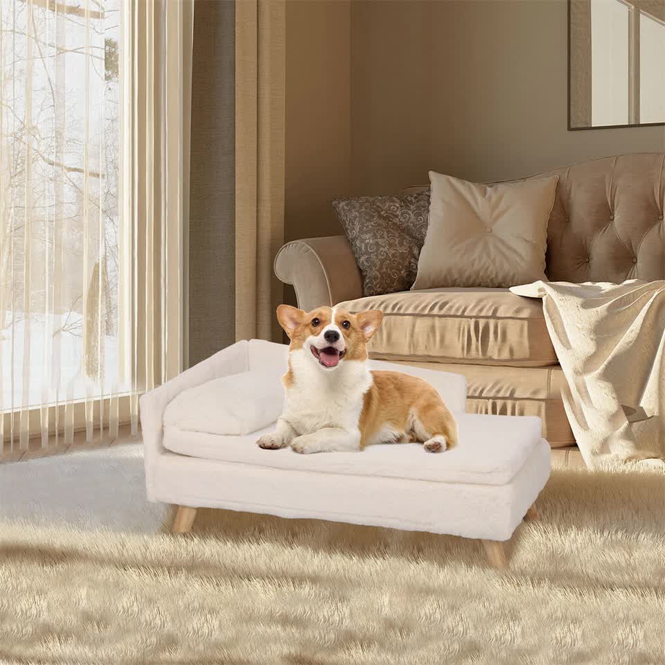 Luxurious Rectangular Pet Sofa Bed with Anti-Skid Base V767-P-XM116-M