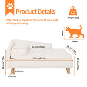 Luxurious Rectangular Pet Sofa Bed with Anti-Skid Base V767-P-XM116-S