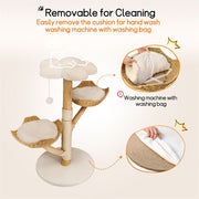 Solid Wood Cat Tree with 3 Branches & Baskets V767-P-XM1668