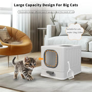 Big Top Entry Deep Tray Enclosed Kitty Cat Litter Box Easy To Clean Pull Handle V767-P-XM1672