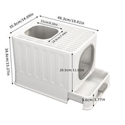 Big Top Entry Deep Tray Enclosed Kitty Cat Litter Box Easy To Clean Pull Handle V767-P-XM1672