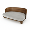 P&P Wood & Grey Small Elevated Cat Bed With Cushion, Solid Frame And Quick Assembly V767-P-XM1682-S