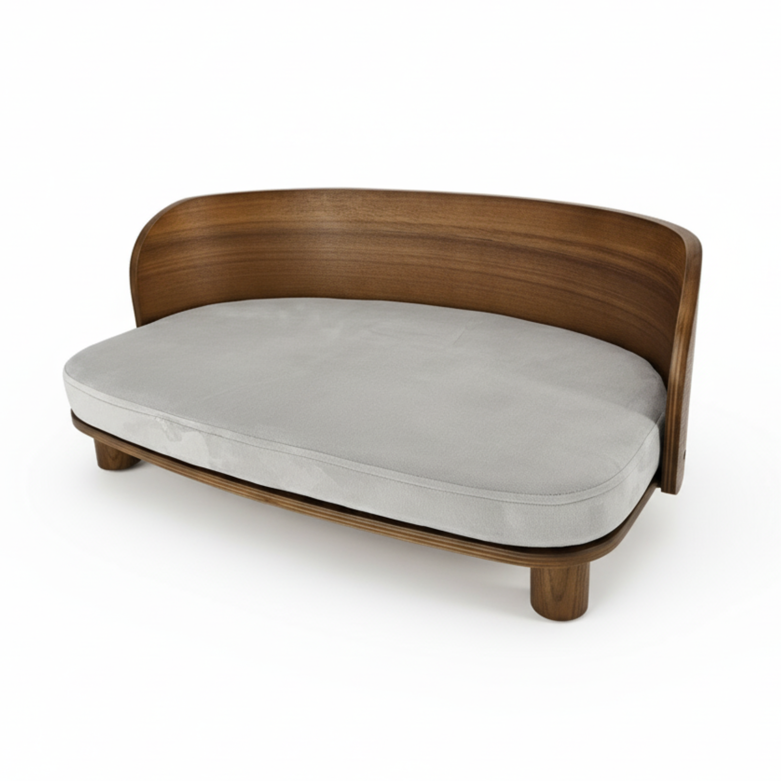 P&P Wood & Grey Small Elevated Cat Bed With Cushion, Solid Frame And Quick Assembly V767-P-XM1682-S