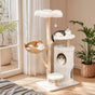 142cm Large Tall Cat Tree Tower with Soft Flower Perch & Condo - Multi-Level Cat Furniture for Kittens & V767-P-XM1866-WT