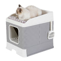 Large Hooded Cat Litter Box with Enclosed Top V767-P-ZM123