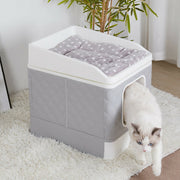 Large Hooded Cat Litter Box with Enclosed Top V767-P-ZM123
