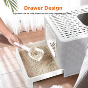 Large Hooded Cat Litter Box with Enclosed Top V767-P-ZM123